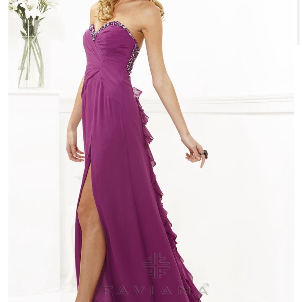 Faviana Beaded Prom Dress